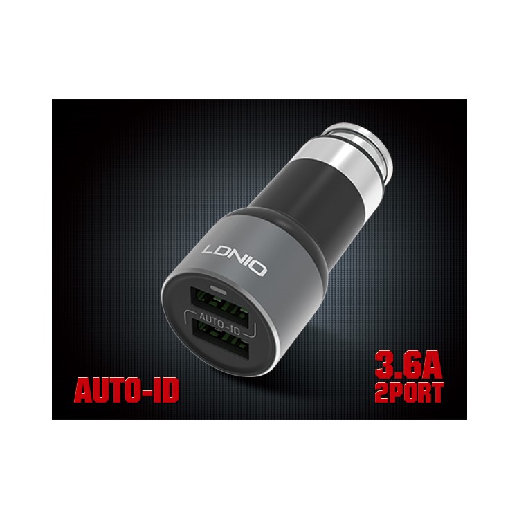 LDNIO C303 Auto-ID 3.6A 2-Port USB Car Charger + Micro USB Cable - Black (CE/RoHS/FCC)-13
