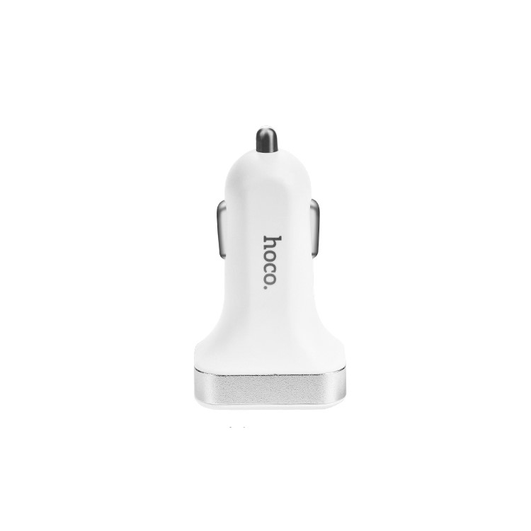 HOCO Z3 2 USB Ports Output Car Charger with Digital Display for Phones Tablets - White-2