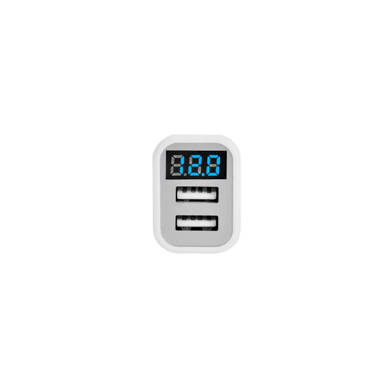 HOCO Z3 2 USB Ports Output Car Charger with Digital Display for Phones Tablets - White-5