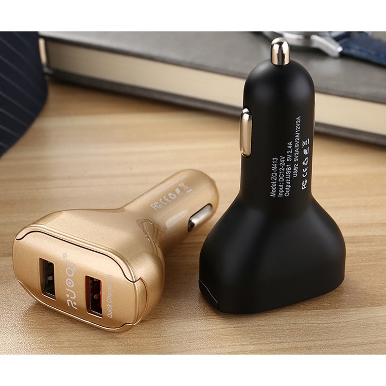 ZUOQI N413 5.4A Dual USB Car Charger with Quick Charge 3.0 for iPhone Samsung HTC Sony - Black-15