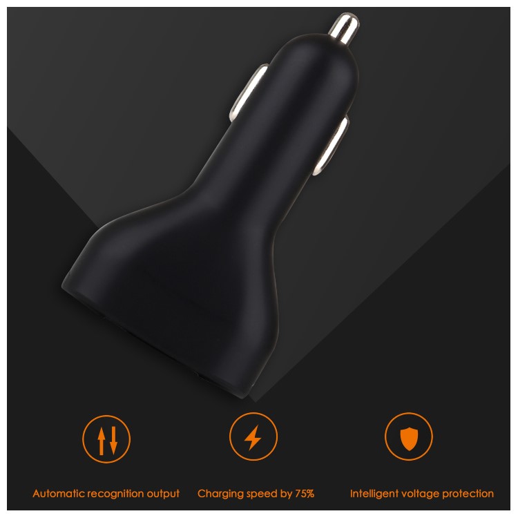 ZUOQI N413 5.4A Dual USB Car Charger with Quick Charge 3.0 for iPhone Samsung HTC Sony - Black-2