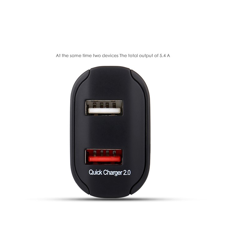 ZUOQI N413 5.4A Dual USB Car Charger with Quick Charge 3.0 for iPhone Samsung HTC Sony - Black-7