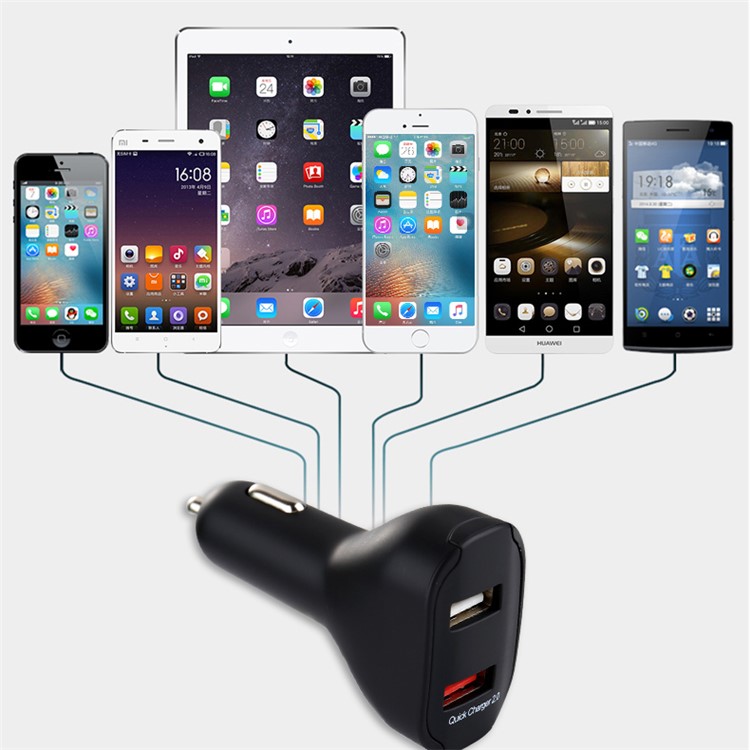 ZUOQI N413 5.4A Dual USB Car Charger with Quick Charge 3.0 for iPhone Samsung HTC Sony - Black-9