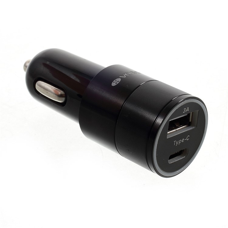VORSON DC 5V 3A Dual USB Port Car Charger (Type-c + USB 2.0) - Black-6