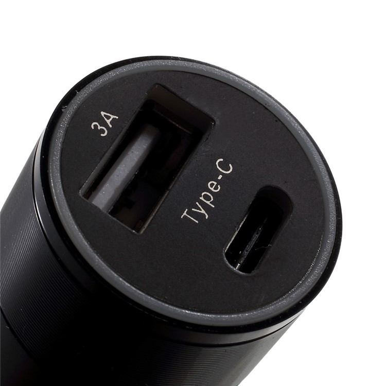 VORSON DC 5V 3A Dual USB Port Car Charger (Type-c + USB 2.0) - Black-7