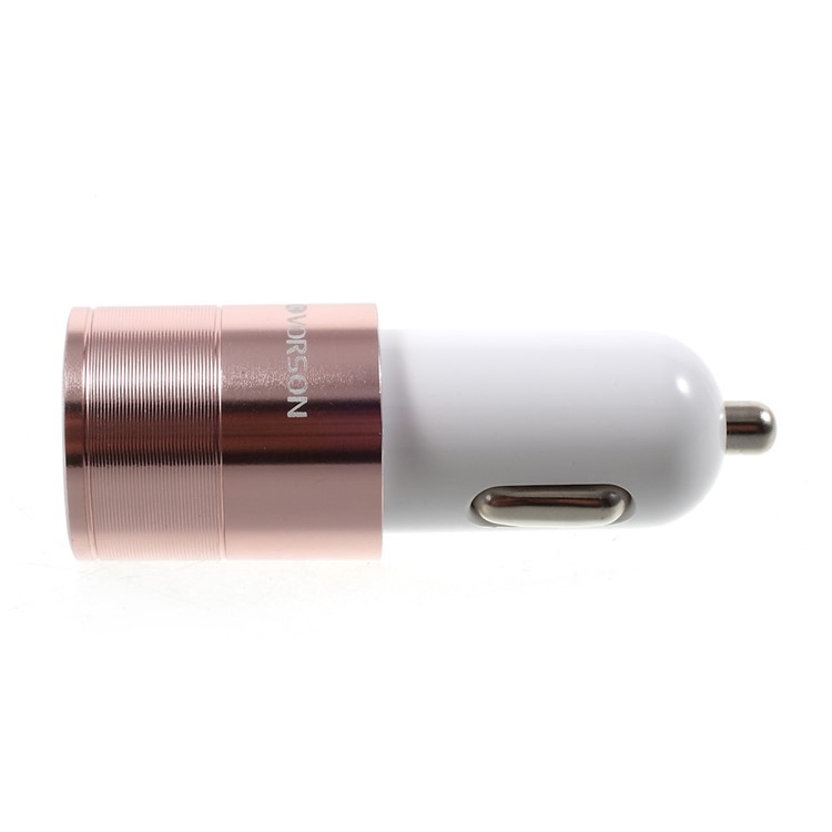 VORSON DC 5V 3A Dual USB Port Car Charger with Type-c Port - Rose Gold Color-2