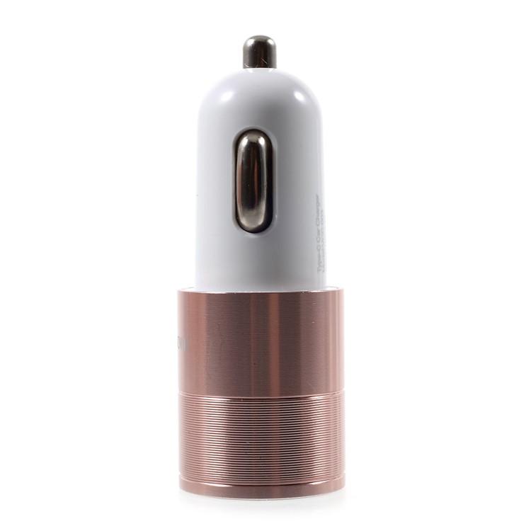 VORSON DC 5V 3A Dual USB Port Car Charger with Type-c Port - Rose Gold Color-4