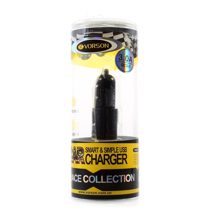 VORSON Quick Charge 3.0 Dual USB Port Car Charger - Black-10