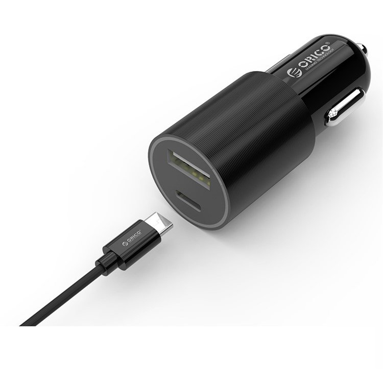 ORICO UCF-2U Type-c + USB-A Dual Port Car Charger for iPhone Samsung LG Etc - Black-4