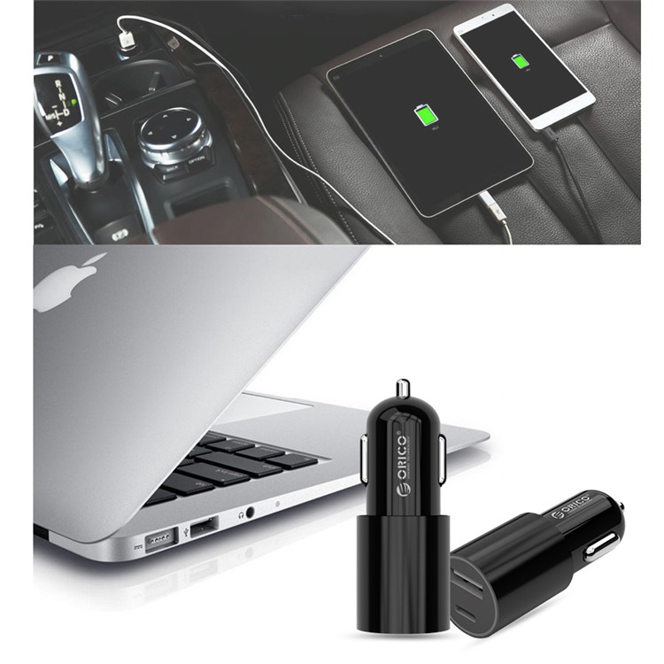 ORICO UCF-2U Type-c + USB-A Dual Port Car Charger for iPhone Samsung LG Etc - Black-8