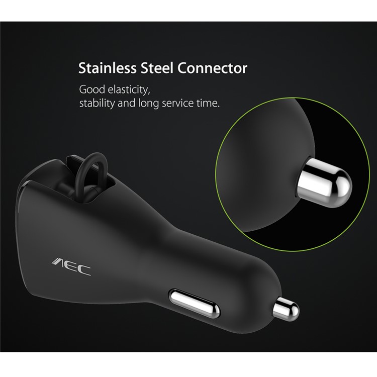 AEC BQ638 5V 2.4A Single USB Car Charger Bluetooth V4.1 Single In-ear Earphone - Black-10