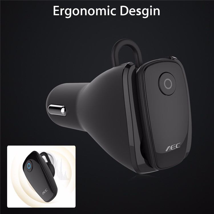AEC BQ638 5V 2.4A Single USB Car Charger Bluetooth V4.1 Single In-ear Earphone - Black-12