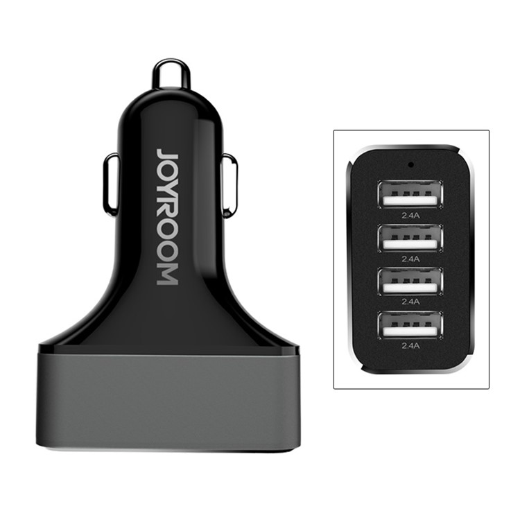 JOYROOM C-T400 5V 2.4A Fast Charge 4 Ports USB Car Charger Adapter - Tarnish-1