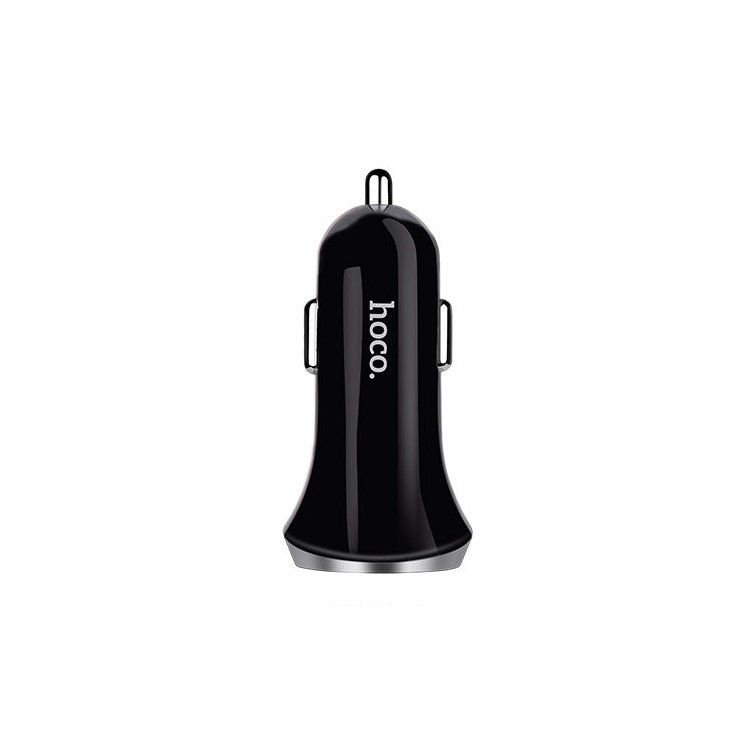 HOCO Z6 2.4A 2-Port USB Car Charger for iPhone iPad Samsung Cellphone Tablet - Black-3