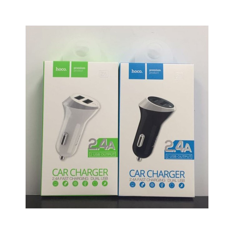 HOCO Z6 2.4A 2-Port USB Car Charger for iPhone iPad Samsung Cellphone Tablet - Black-6
