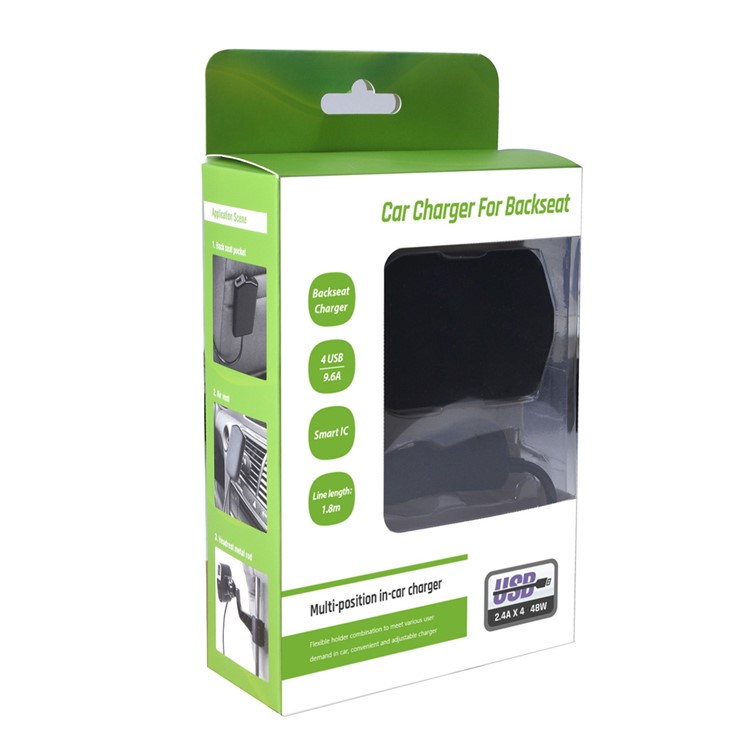 C75 4-Port USB 9.6A Car Front and Back Seat Charger for iPhone Samsung Huawei Etc-11