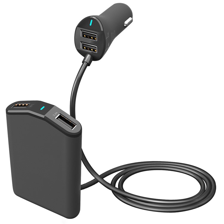 C75 4-Port USB 9.6A Car Front and Back Seat Charger for iPhone Samsung Huawei Etc-5