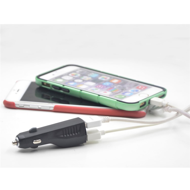NEWMINE C72 4.8A Dual USB DC 12V / DC 24V Car Charger with LED Display Screen - Black-14