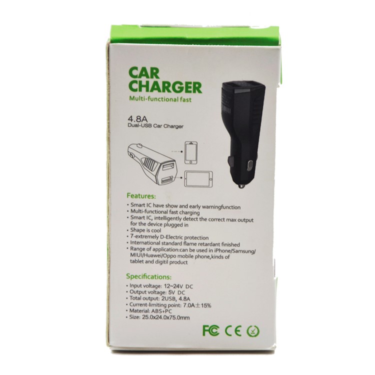 NEWMINE C72 4.8A Dual USB DC 12V / DC 24V Car Charger with LED Display Screen - Black-16