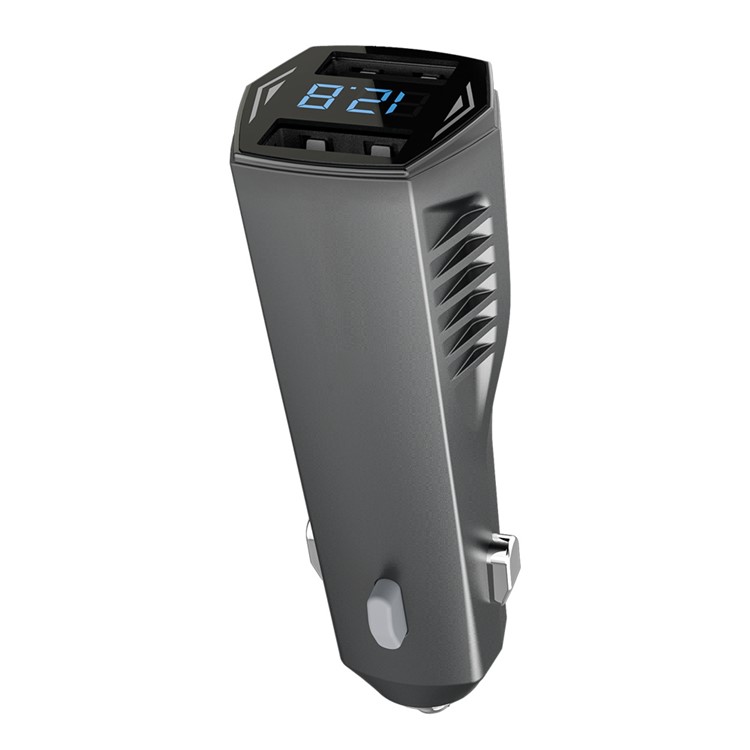 NEWMINE C72 4.8A Dual USB DC 12V / DC 24V Car Charger with LED Display Screen - Black-3