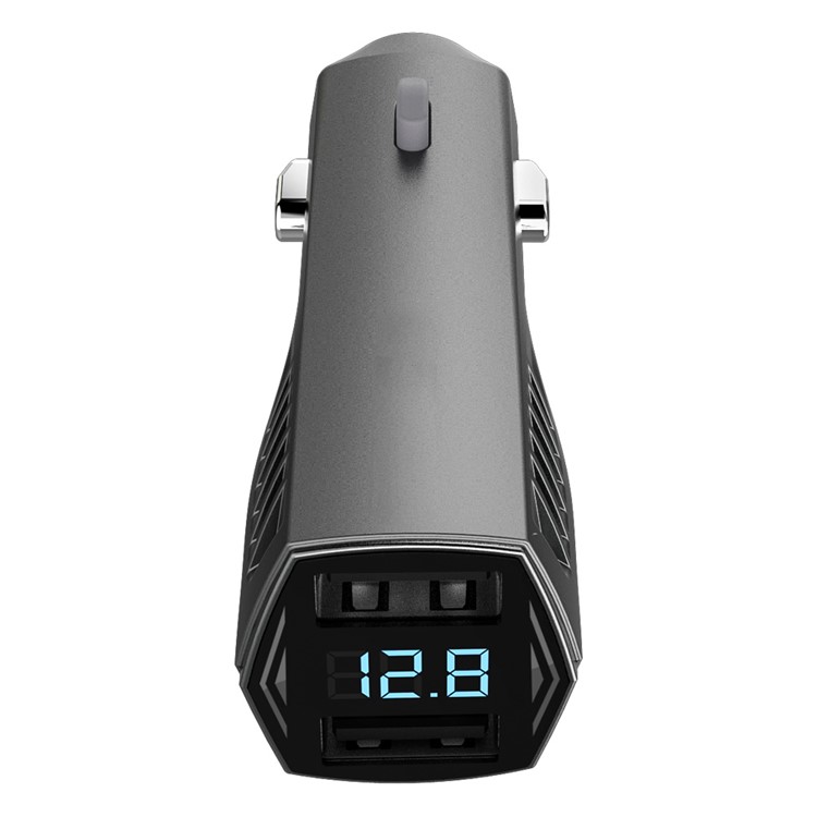 NEWMINE C72 4.8A Dual USB DC 12V / DC 24V Car Charger with LED Display Screen - Black-5