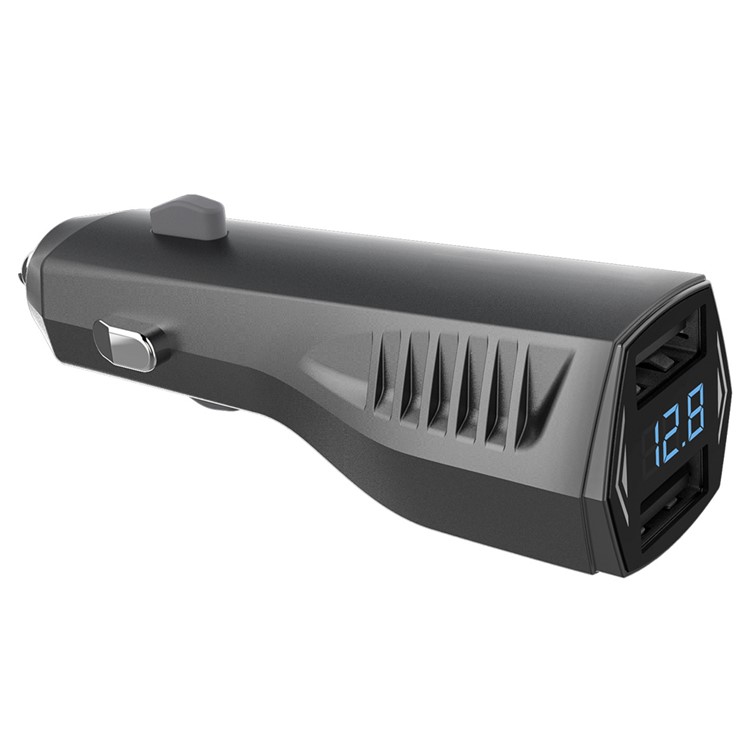 NEWMINE C72 4.8A Dual USB DC 12V / DC 24V Car Charger with LED Display Screen - Black-7