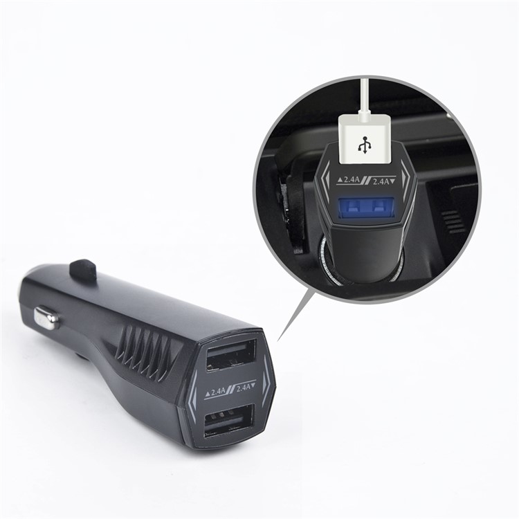 4.8A Dual USB Ports 12V/24V Car Charger for iPhone Samsung LG Etc - Black-13