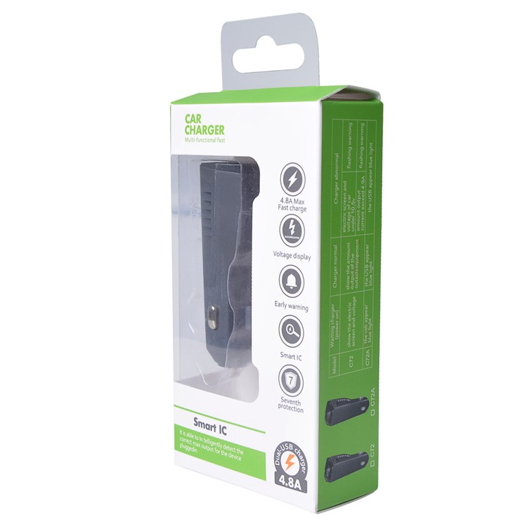 4.8A Dual USB Ports 12V/24V Car Charger for iPhone Samsung LG Etc - Black-16