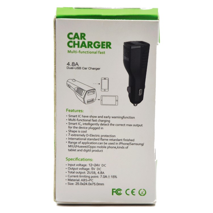 4.8A Dual USB Ports 12V/24V Car Charger for iPhone Samsung LG Etc - Black-17