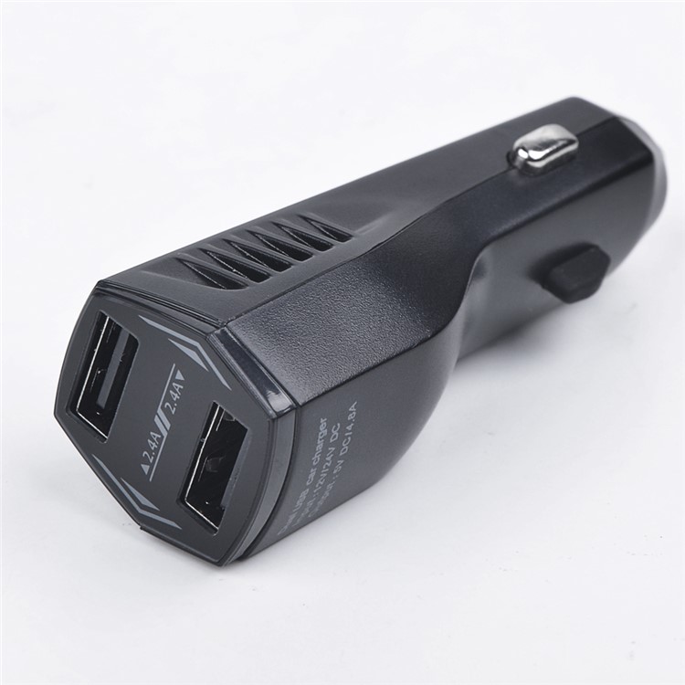 4.8A Dual USB Ports 12V/24V Car Charger for iPhone Samsung LG Etc - Black-7