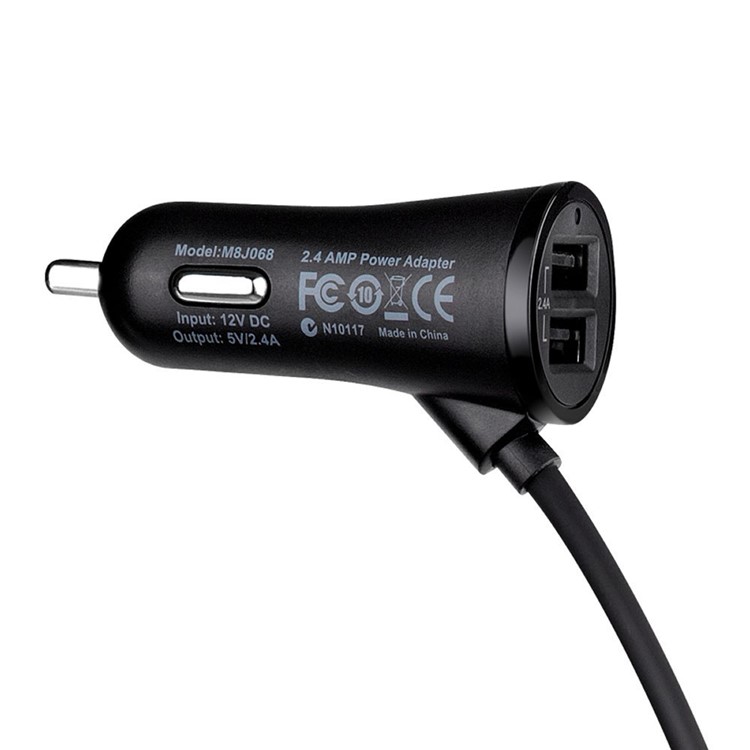 BUDI 4-port USB Car Front and Back Seat Charger with 1.8m Cable for iPhone Samsung Etc-3
