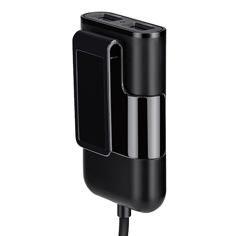 BUDI 4-port USB Car Front and Back Seat Charger with 1.8m Cable for iPhone Samsung Etc-4