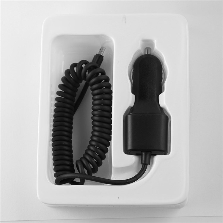 BUDI 12W 2.4A USB Car Charger with 1.8m/6ft Micro USB Coiled Cord for Samsung Sony Huawei-5