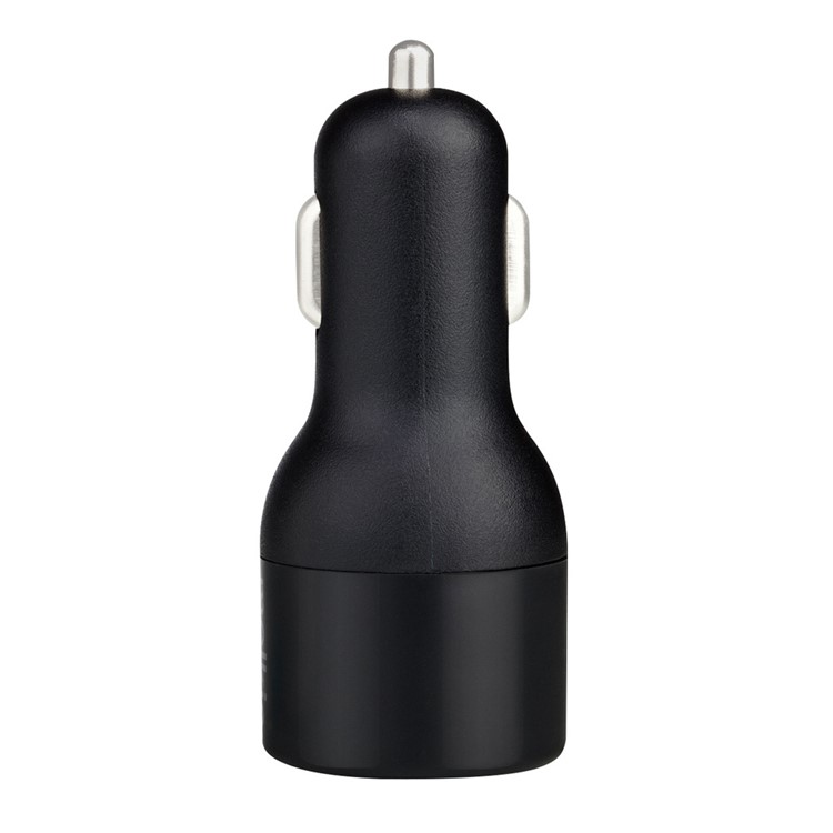 BUDI 2-Port USB Car Charger + Micro USB Cable (CE/FCC) for iPhone iPad Samsung - Black-2