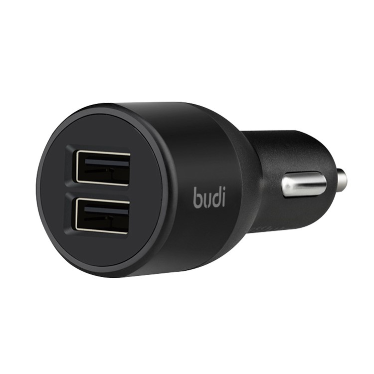 BUDI 2-Port USB Car Charger + Micro USB Cable (CE/FCC) for iPhone iPad Samsung - Black-3