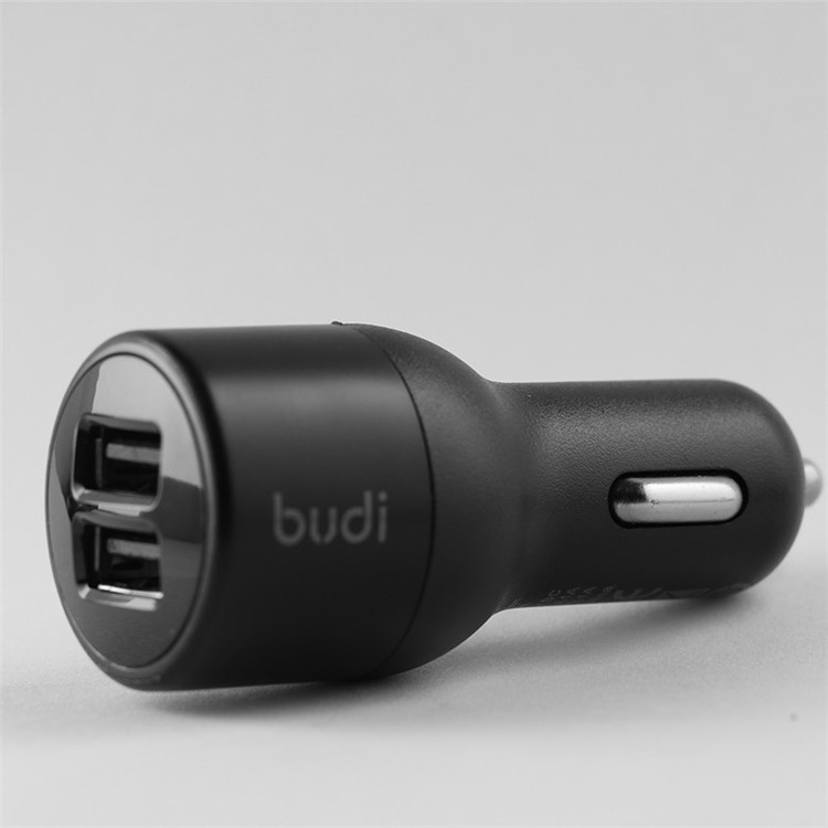 BUDI 2-Port USB Car Charger + Micro USB Cable (CE/FCC) for iPhone iPad Samsung - Black-5