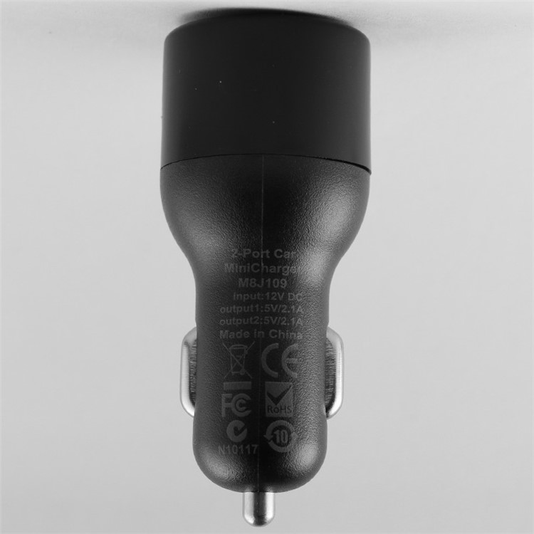 BUDI 2-Port USB Car Charger + Micro USB Cable (CE/FCC) for iPhone iPad Samsung - Black-7
