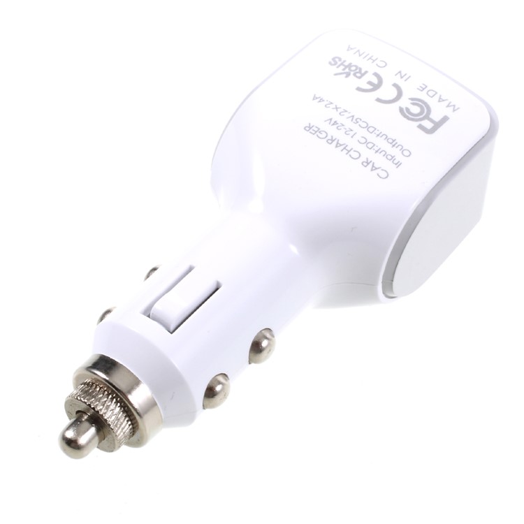 VORSON 5V 2.4A Double USB Universal Car Charger (CE/FCC/RoHS) - White-2