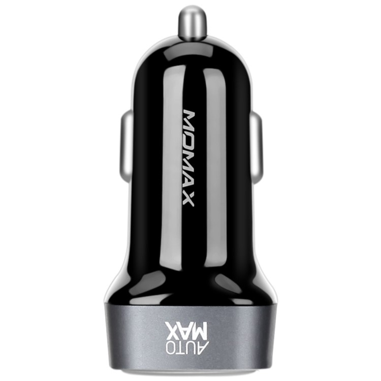 MOMAX 5V 5.4A Dual USB Type-C Car Charger for iPhone iPad Samsung - Black-3