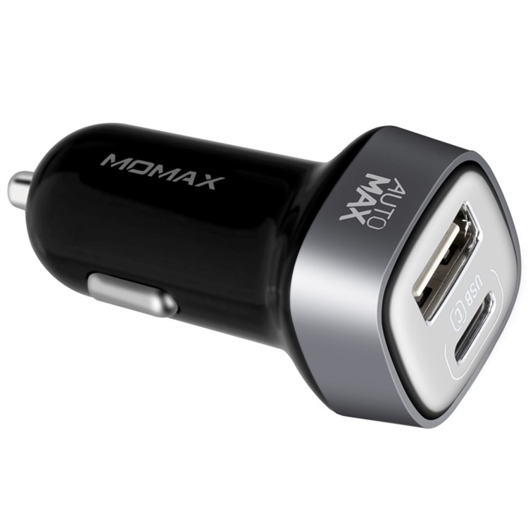MOMAX 5V 5.4A Dual USB Type-C Car Charger for iPhone iPad Samsung - Black-5