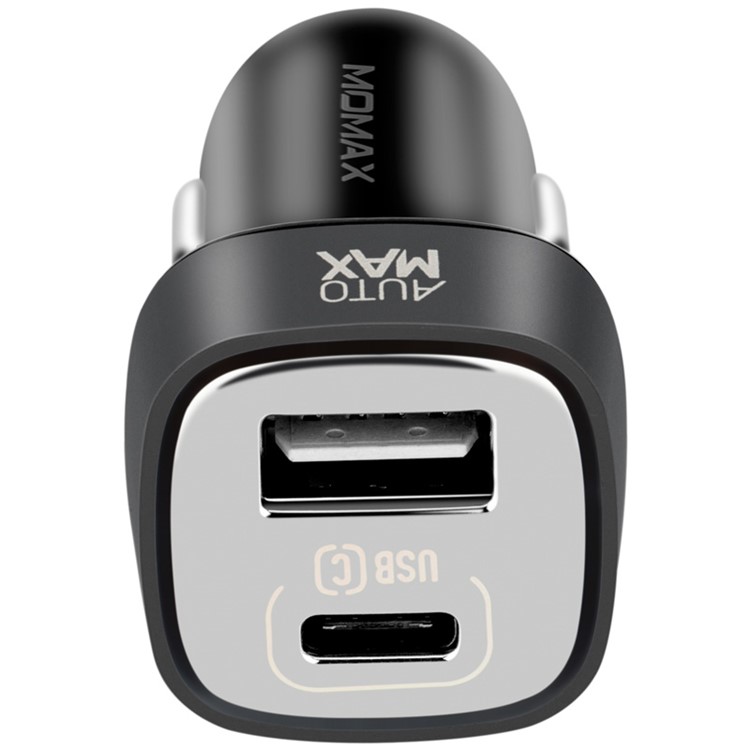 MOMAX 5V 5.4A Dual USB Type-C Car Charger for iPhone iPad Samsung - Black-7