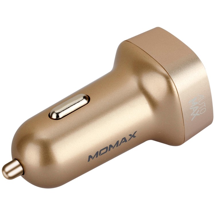 MOMAX Dual USB 5V 5.4A Car Charger with Type-C Port for iPhone iPad Samsung - Champagne Gold Color-5