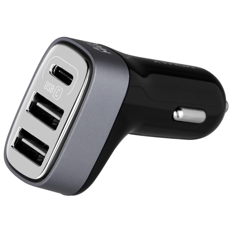 MOMAX 5.4A 3-Port USB Car Charger with Type-C & AutoMax (CE/FCC) - Black-2