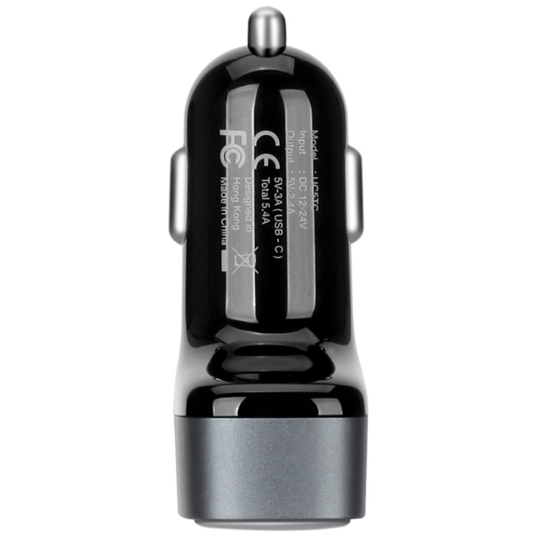 MOMAX 5.4A 3-Port USB Car Charger with Type-C & AutoMax (CE/FCC) - Black-6