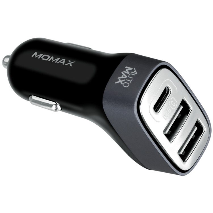 MOMAX 5.4A 3-Port USB Car Charger with Type-C & AutoMax (CE/FCC) - Black-8