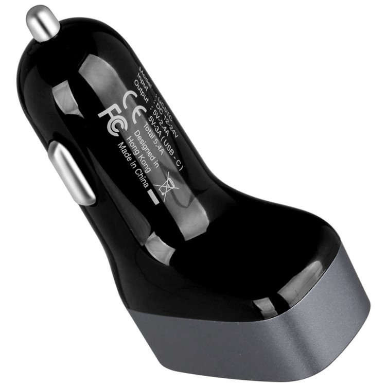 MOMAX 5.4A 3-Port USB Car Charger with Type-C & AutoMax (CE/FCC) - Black-9