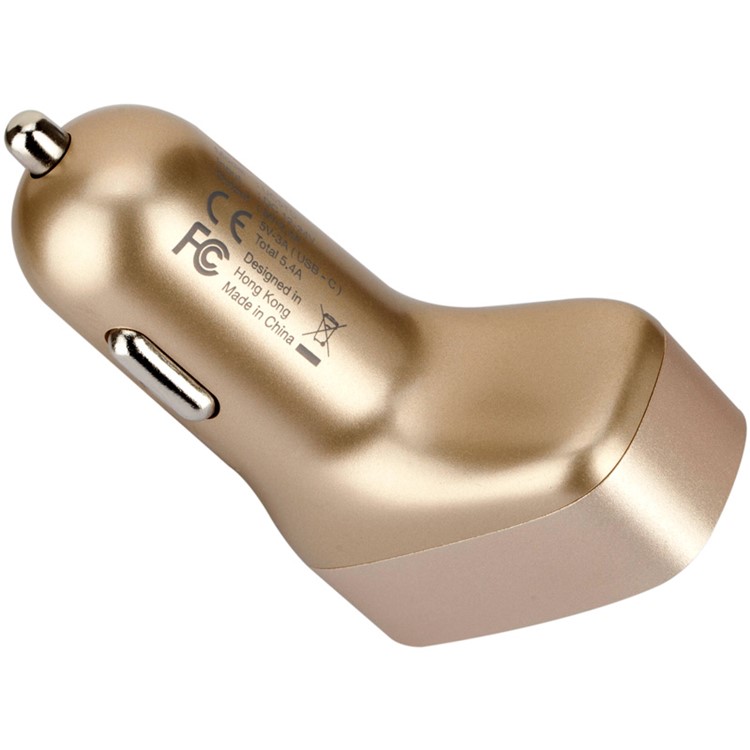 MOMAX 5.4A 3-Port-Multi-USB-Autoladegerät Mit Typ-c Automax (ce / Fcc) - Goldfarben-2