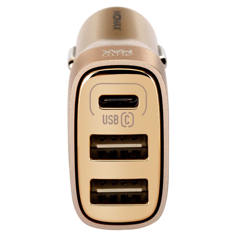 MOMAX 5.4A 3-Port-Multi-USB-Autoladegerät Mit Typ-c Automax (ce / Fcc) - Goldfarben-6