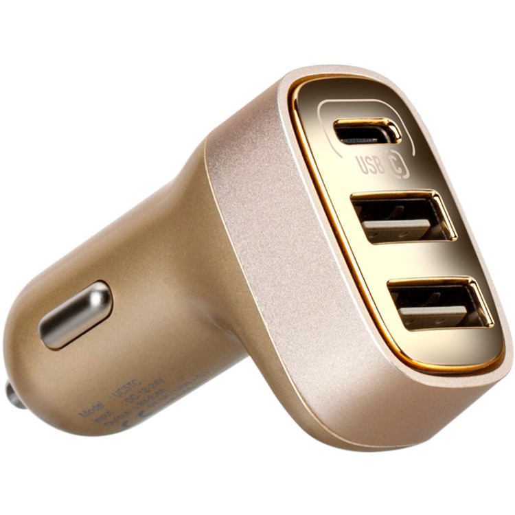 MOMAX 5.4A 3-Port-Multi-USB-Autoladegerät Mit Typ-c Automax (ce / Fcc) - Goldfarben-7