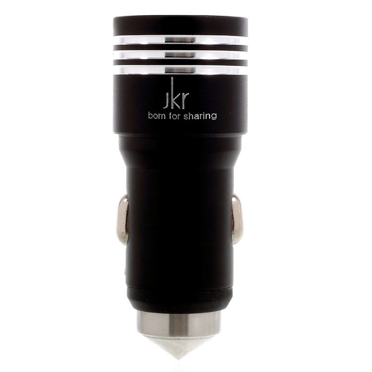 JKR-6302 1A + 2.4A Dual USB 12V / 24V Car Charger for iPhone Samsung Huawei Etc. - Black-2